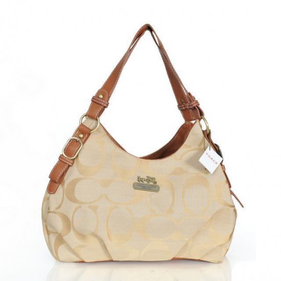 Coach Fashion Signature Medium Khaki Shoulder Bags ERE - Click Image to Close